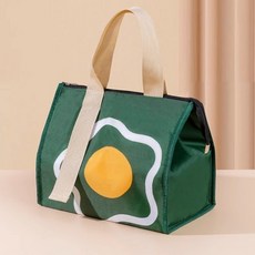 라온몰 귀여운 도시락 보냉가방, 1개, 그린