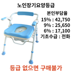 접이식 타입의 높낮이 조절이 가능한 BFMB20 이동변기 노인장기요양보험 복지용구, 블루, 1개