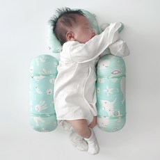 신생아 뒤집기방지 쿠션 출산 선물 아기 바디필로우 베개 세트, 돌고래 패턴