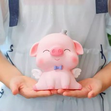 키키공작소 귀여운 핑크 돼지 저금통, 1개, 스마일피그 미디움
