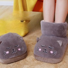 고양이 발난로 온열장치 플러그인 전기 난방 신발 사무실 겨울 발 덮음, 레이크블루베어 2단계, free