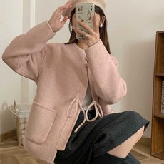 하프코트 울코트 아우터 겨울 루즈핏 핑크 모임룩