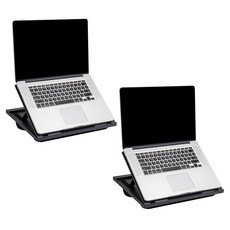 Mind Reader LTADJUST-BLK 조절 가능한 휴대용 8 포지션 노트북 데스크 내장 쿠션 블랙, Set of 2, Black, 1개