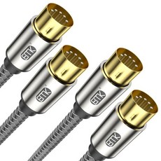 EMK MIDI 케이블 5핀 나일론 땋은 키보드 신디사이저 기타 멀티 이펙트 샘플러 외장 사운드 카드 오디오 믹서 앰프2 PCS 15Ft5M와 호환 가능, EMK MIDI 케이블 5핀 나일론 땋은 키보드 신디사
