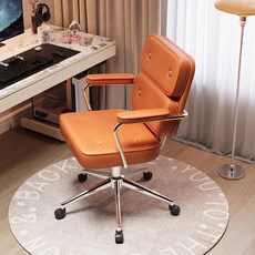 아우스 스틸체어 인테리어의자 가죽체어 비스켓의자, Orange(오렌지), 1개