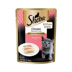 쉬바 고양이 주식 파우치, 키튼 닭고기 무스 (2-12개월), 70g, 6개