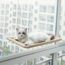 고양이해먹 강한 창문 장착 고양이 침대 맑은 좌석 둥지 스크래치 나무 해먹 용품 새끼 등반 프레임 애완 동물 액세서리, 1개, [03] khaki