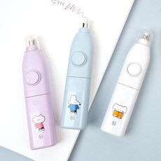 보바 캐릭터 전동 지우개 얇은 잘 지워지는 초등학교 미술용 지우개, 보라