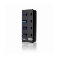 (이지넷) 4포트 USB3.0 허브NEXT-704U3 유전원, 옵션없음