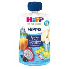 Hipp 이유식 드래곤 애플 피어 만 1세 이상 100g 12팩 Squeeze bag dragon fruit-currant in apple-pear, 12개