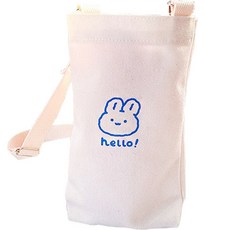 라이프그래피 귀여운 동물 물통 파우치 에코백, 토끼, 1개