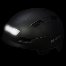 헤드웨이 전후방 LED 라이트 자전거 킥보드 전동킥보드 헬멧 무광 화이트, 헤드웨이 무광블랙