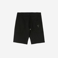 [정품]C.P. 컴퍼니 라이트 플리스 가먼트 다이드 쇼츠 블랙 - 21SS C.P. Company Light Fleece Garment Dyed Lens Shorts Black 5