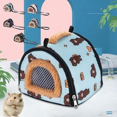 애완토끼분양 소동물 외출가방 토끼분양 용품 먹이 S/블루-곰, 1개