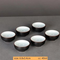중국 수제 보라색 클레이 티컵 여행 푸에 찻잔 지샤 물컵 음료용, 16.N--6pcs, 1개