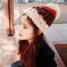 방울니트모자줄무늬