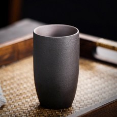 일본 복고풍 차 컵 230ML 도자기 물 차 컵 빈티지 가정용 에스프레소 커피 머그잔 세라믹 라떼 컵 찻잔 석기, 검은색, 201-300ml, 1개