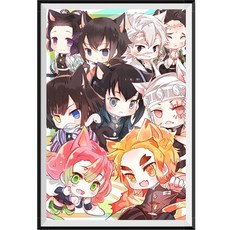 ccglobal 5D DIY 귀멸의 칼날 보석십자수 큐빅십자수 태교십자수 7, 60*40cm