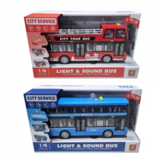 이층버스 시리즈 이층오픈 투어버스(빨강) 이층 시티버스(파랑) 장난감 자동차 후릭션기어 사운드불빛 3개버튼 3가지소리 문개폐가능, 투어버스 916A 빨강