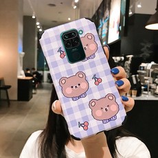 핸드드라이어 샤오미 10x4g타입모바일 케이스 redmi10x4g실크 실리콘케이스 Redmi x104g전면덮개 떨어트림방지 외투 M2003J15SC아이디어 커플용품 1, T10-Redmi10x4G(보라색 리본 곰)실크 Y-사각 두꺼운