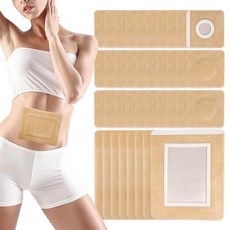 캐스터 오일 팩 랩 - 일회용 패치 38개 유기농 면 자체 접착 간 위 배꼽용 흡수력이 뛰어난 플란넬 누출 방지 디자인 여성 및 남성용 210662 Skinosm