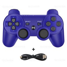 소니 PS3 컨트롤러 지원 블루투스 무선 게임패드 플레이 스테이션 3 조이스틱 콘솔 PC용, [01] Blue, 1개, Blue