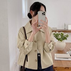 코코블랑 어텀 레글런 숏 트렌치 자켓