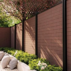 조립형 담장펜스 합성목재 울타리 휀스 가림막 담벼락 1.8m, A. 전체 간격-갈색