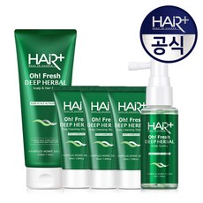 [KT알파쇼핑]헤어플러스 오프레시 탈모두피팩 210ml+탈모샴푸 50ml 3개+스케일링 50ml, 1개