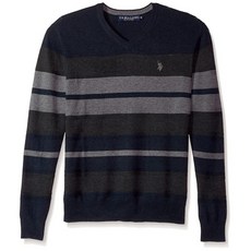 해외 폴로 U.S. Polo Assn. Mens Stretch Textured Stripe V-Neck Sweater PROD2060000410 스웨터