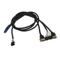 케이스 패널 포트 마이크 이어폰 케이블 USB3.0 + USB3.0 + HD Audi 용 PC 컴퓨터, 전면 케이스 패널 USB3.0USB3.0HD 오디오 잭, 한개옵션0