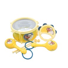 오즈토이 드럼 마라카스 탬버린 악기놀이 세트, (Yellow) 노랑, 20개