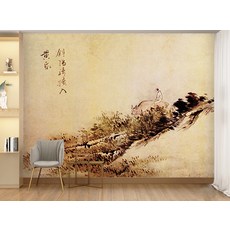 동양화 벽지 (김홍도) 기우도 10PA0021 민화 한국 전통인테리어 3폭(주문 제작도 가능), 주문제작 053-767-7727