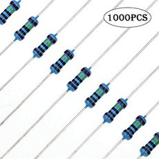 Uspacific 1000pcs 50 Values 저항기 키트 1Ohm-10 옴 1% 1/ 4W 메탈 필름