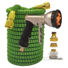 가정 및 정원용 유연한 호스 녹색 검정색 2.5-30 m 고압 확장형 파이프 주택 농장 세차, 1개, Hose with gun 4