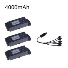 RC 부품 쿼드콥터 예비 Q6 드론 배터리 오리지널 S6 G6 T6 K5 37V LIPO 4000mAh, 12 3pcs with usb, 3개