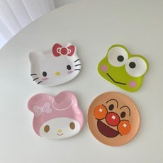 [블링유니]캐릭터간식접시 여아 남아 어린이집 유치원 디저트 접시 깜찍한 귀여운 접시 바로배송, 마이멜로디