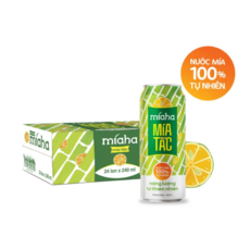 MIA TAC MIAHA| 베트남 음료| 사탕수수 워터| 사탕수수 주스, 24개, 240ml