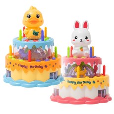 리틀클라우드 멜로디 케이크 장난감, 2개, 오리+토끼