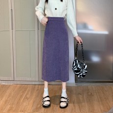 롱 스커트 플리츠 A라인 미디 밴딩 H라인 풀레어 주름 울 모직 벨벳 니트 데일리 코듀로이
