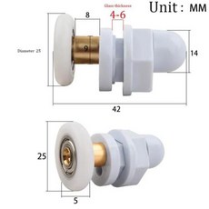 슬라이딩도어 부품 욕실 도르래 화이트 샤워 캐빈 유리 문짝 글라이드 롤러 교체 휠 19mm29mm 4 개, 4개 - 유리슬라이딩도어