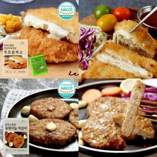 국산돼지 통등심 치즈 통새우 돈까스 육쪽마늘 떡갈비 5팩+5팩, 치즈돈까스5팩 and 육쪽마늘떡갈비5팩