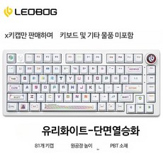 저소음월백 포인트키캡 LEOBOG Hi75 기계식 키보드 키트 전용 81키 키캡 PBT 열 승화 그라디언트 원래 높이, 9. Liulibai 원래 공장 PBT 공식 표준 81, 1개