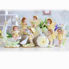 아름 다운 크리 에이 티브 선물 수 지 천사 입상 장식품 인공 수 지 공예 홈 장식 요정 인형 꽃 요정