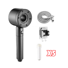 라이프 이지 5단 수압조절 샤워기 헤드+필터+호스+거치대