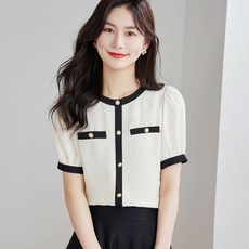 둥근카라블라우스