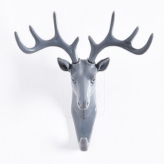 생활살림 다용도 벽걸이 행거 벽후크 사슴 매직 후크 고리, 그레이, 1개
