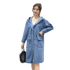 여성 빅 사이즈 데님 후드 롱자켓 women's jacket 비보뉴 A31 Y676V166