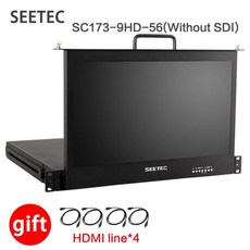 모니터 암 데스크 듀얼 거치대 측면 마운트 seetec 17.3 인치 1ru 풀 아웃, sc173-9hd-56, T01-SC173-9HD-56, 1개
