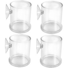 POPETPOP 어항 자동급여기 4pcs 공급기 게피 링 물고기 미니 컨테이너 수족관 자동 애완동물 아크릴 새우 Q1606368, 5X3X3CMx4pcs, Transparentx4pcs, 4개